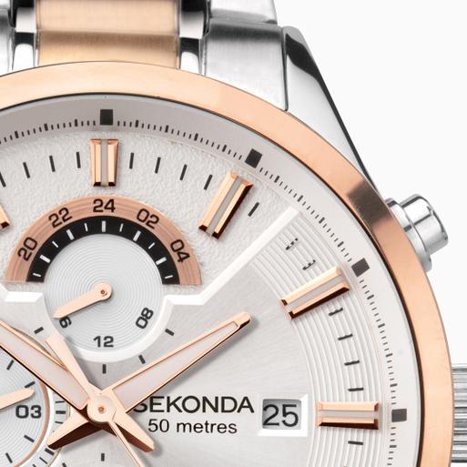 Sekonda Mens Classic Watch 1698 Round 44mm Two Tone